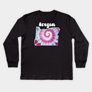 Oregon Tie Dye Kids Long Sleeve T-Shirt